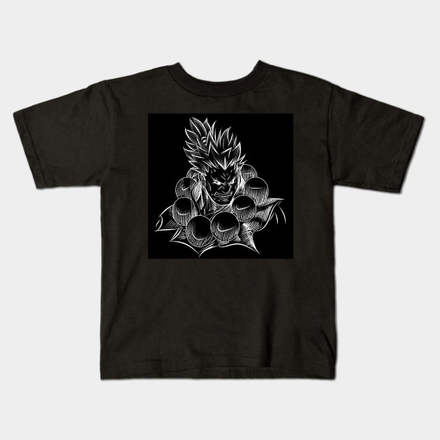 dark akuma, the shadow warrior Kids T-Shirt by jorge_lebeau